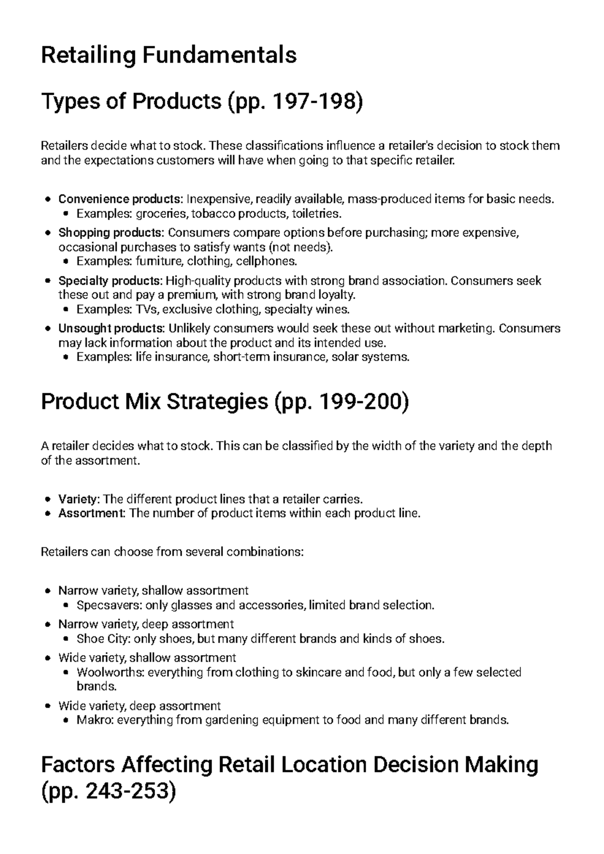 Retailing Fundamentals: Strategic Location & Product Types Insights ...