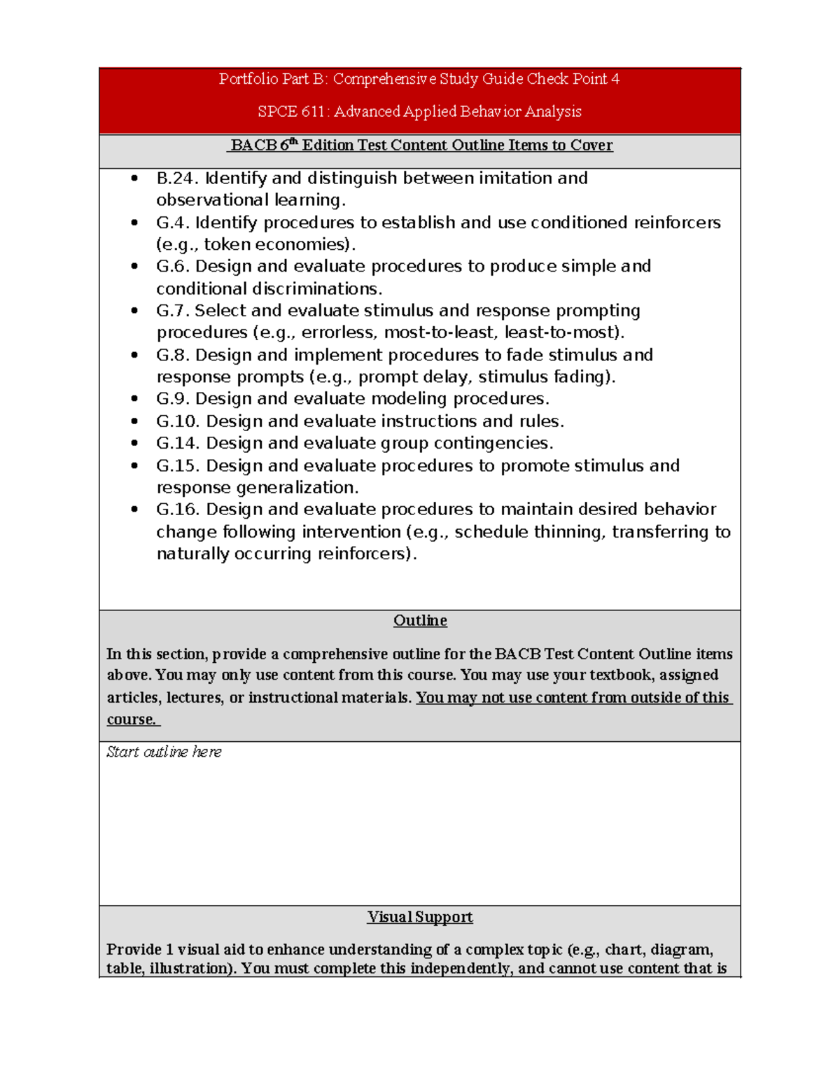 Comprehensive Study Guide for SPCE 611: Portfolio Part B Check Point 4 ...
