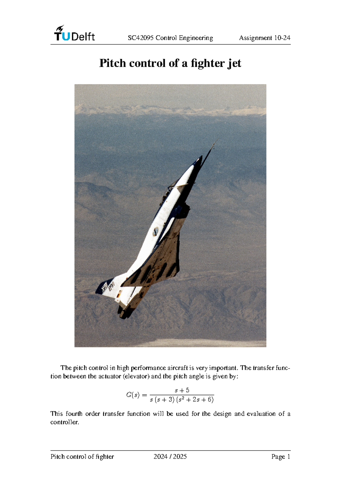 Digital Control of Pitch Control System in Fighter Jet - Assignment_10 ...