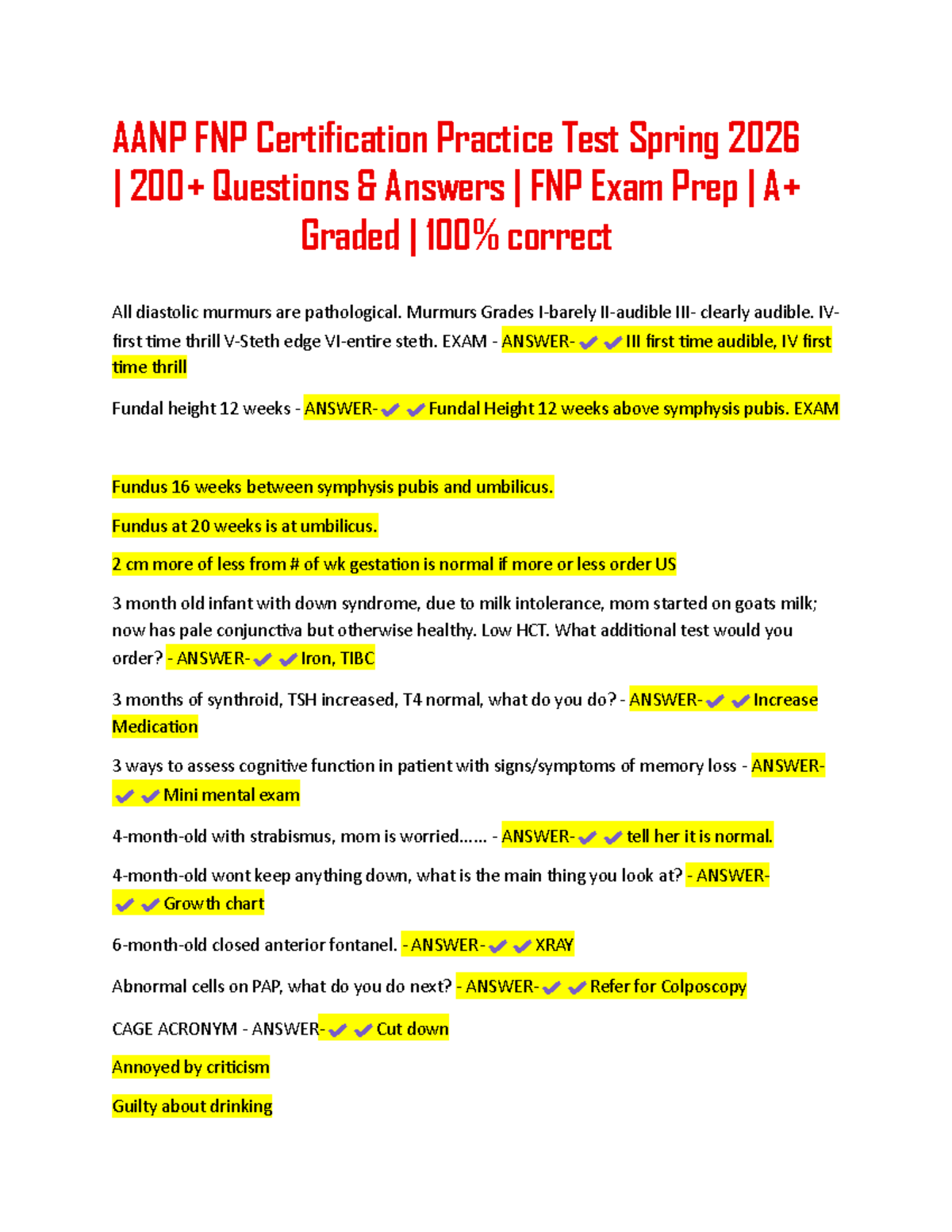 AANP FNP Certification Practice Test Spring 2026: Comprehensive Exam ...