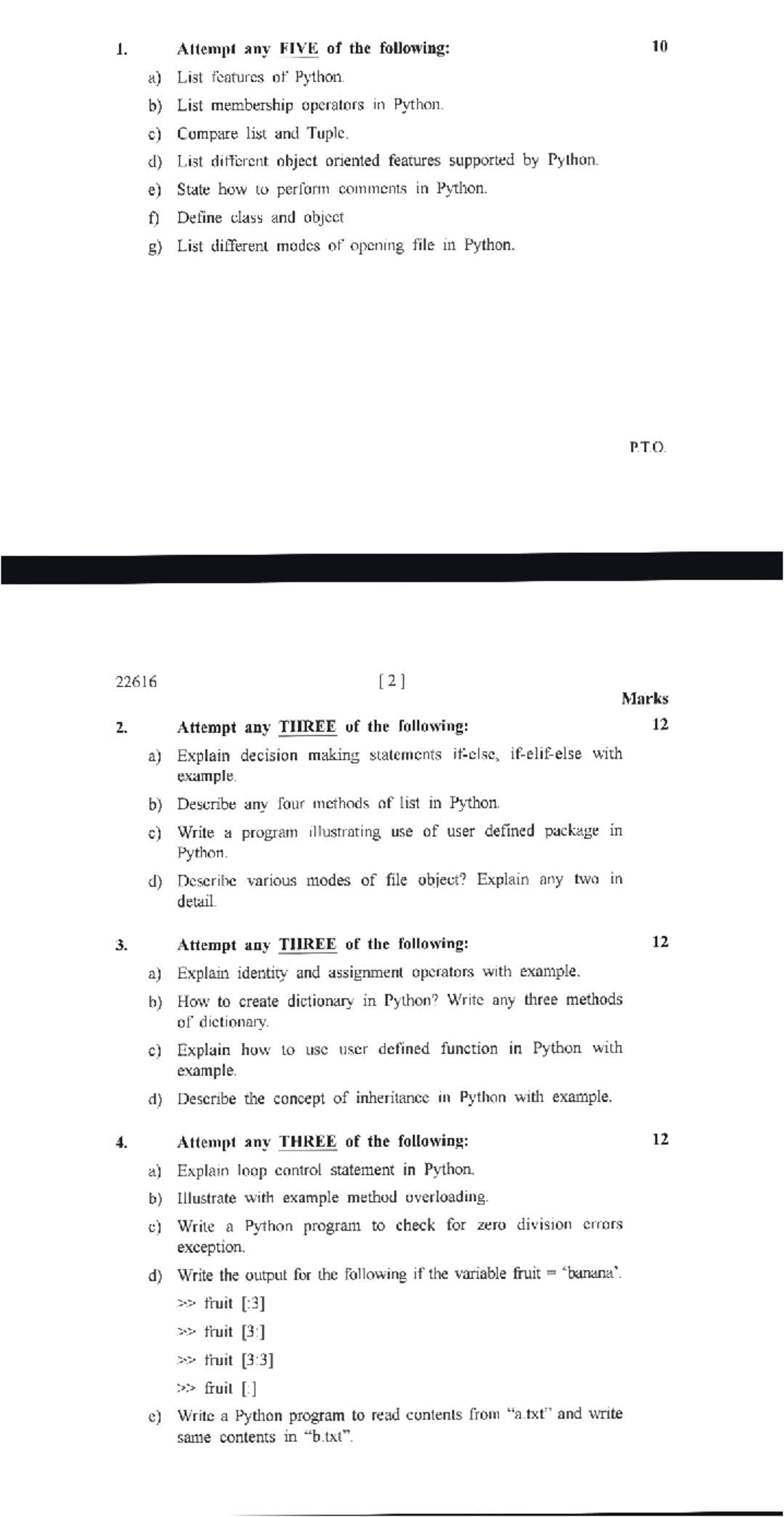 PWP 22616 Python Programming Previous Year Questions and Solutions ...