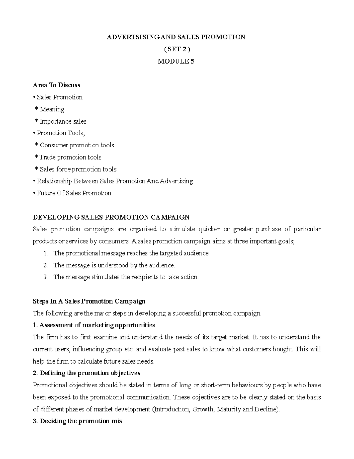AD Module 5 SET 2 - BBA Notes | S4 | Kerala University | Sales ...