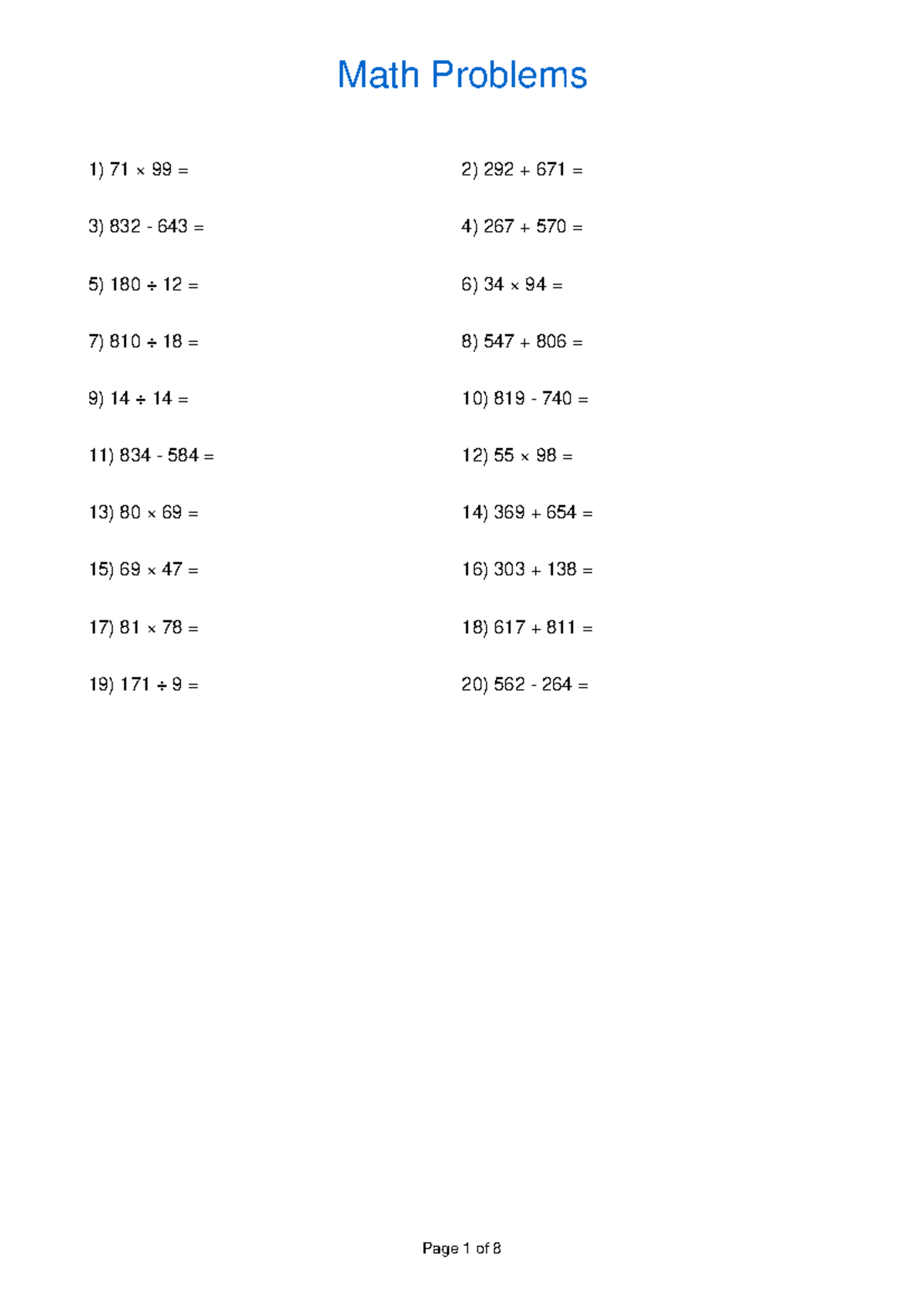 Math Problems V091w2m791: Project Completion & Age Calculations - Studocu
