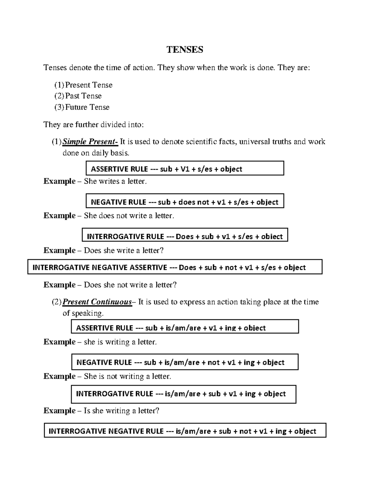 Tenses Overview: Understanding Present, Past, and Future Forms - Studocu