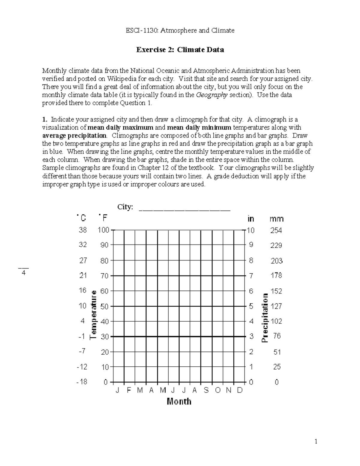 Exercise 2: Climate Data Analysis for Windsor (Course Code: ATMO101 ...