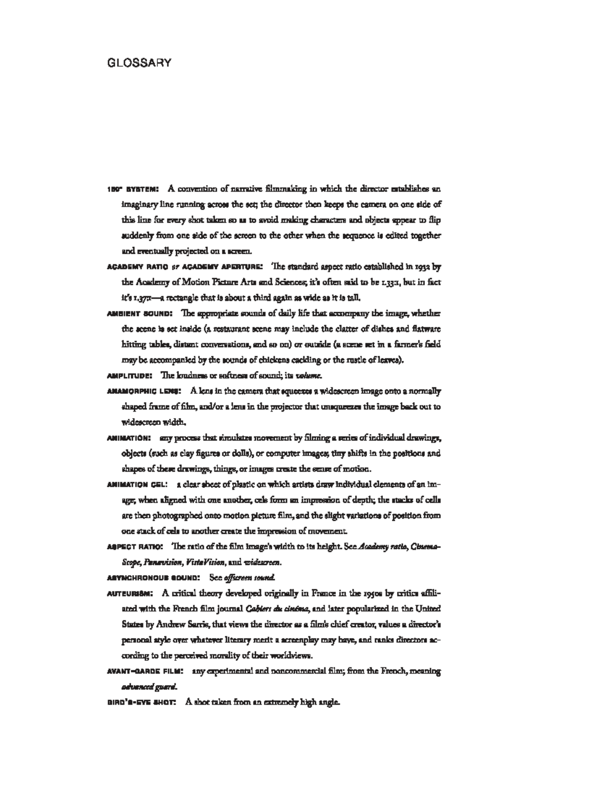 Film Studies - Glossary of Key Terms and Concepts - Studocu
