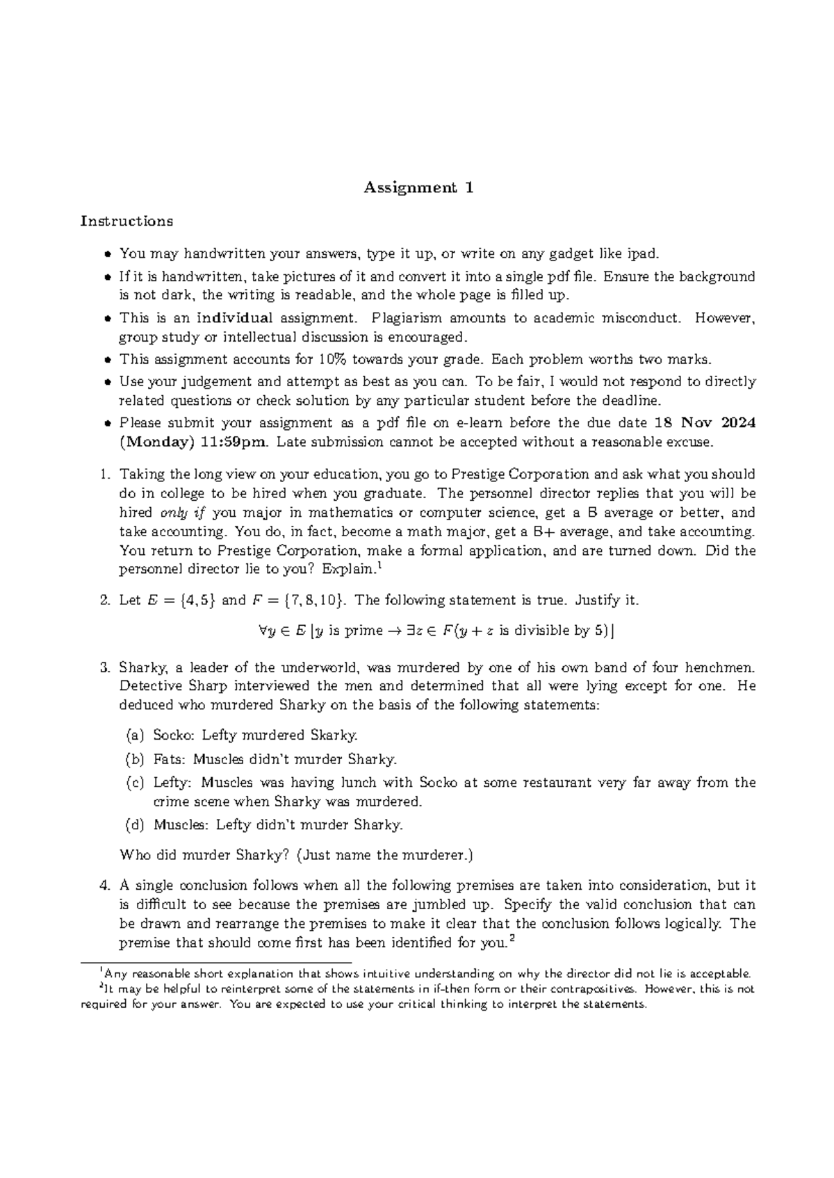 Assignment 1 Instructions - MAT109 (Due Nov 18, 2024) - Studocu