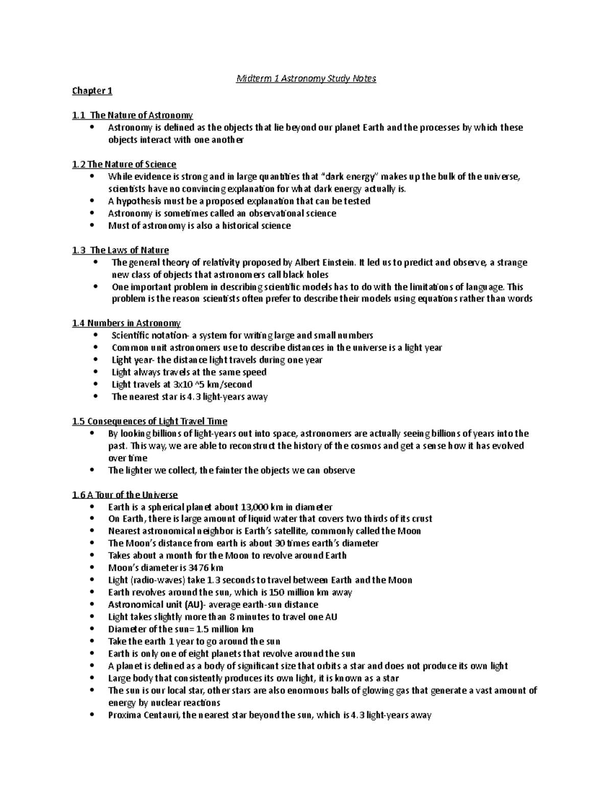 Midterm 1 Astronomy Study Guide: Key Concepts and Discoveries - Studocu