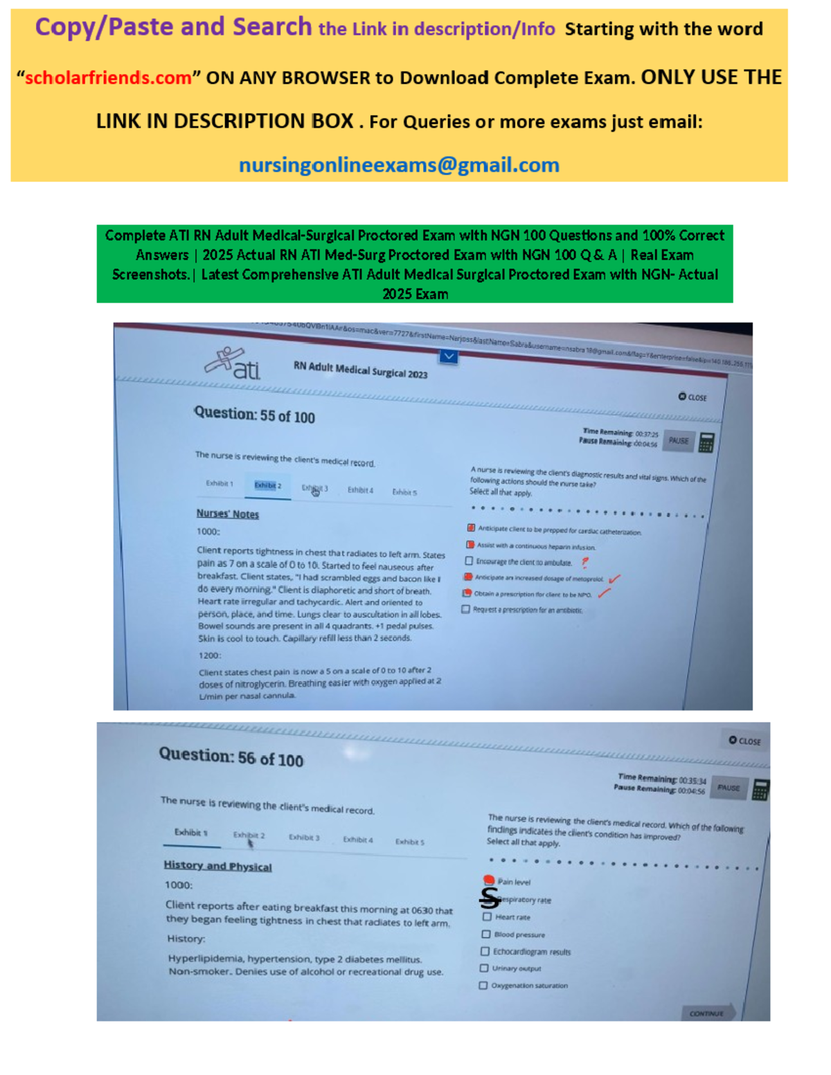 Pass ATI RN Medical Surgical Proctored Exam (2023-2025) with NGN 100 Qs ...