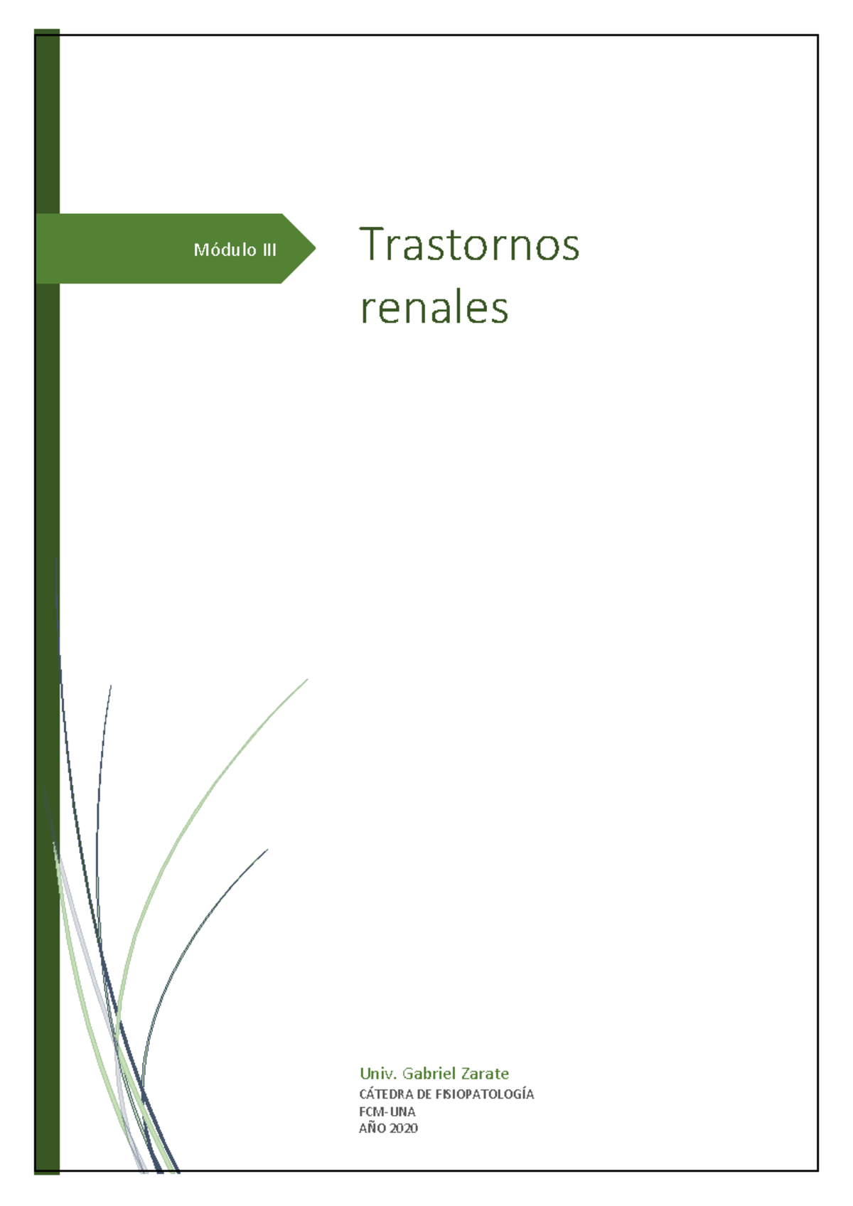 Resumen de Fisiopatología de Trastornos Renales - Curso McPhee, Porth - Document Preview