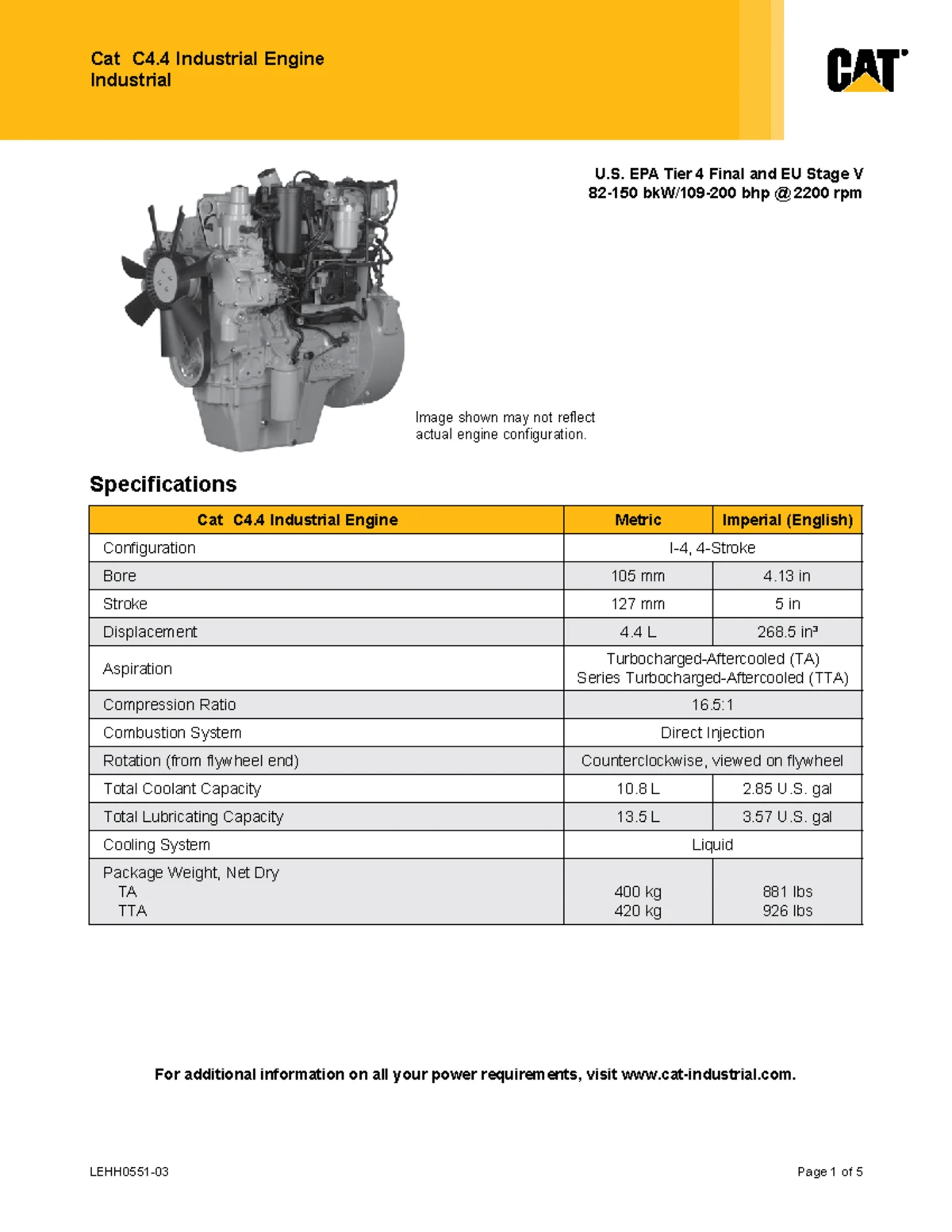 Cummins C4 Engine Specification Sheet - Model F20 Data Overview - Studocu