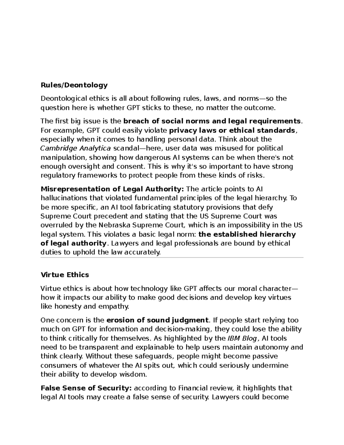 Data Ethics Script: Examining AI's Impact on Legal Norms and Virtue ...