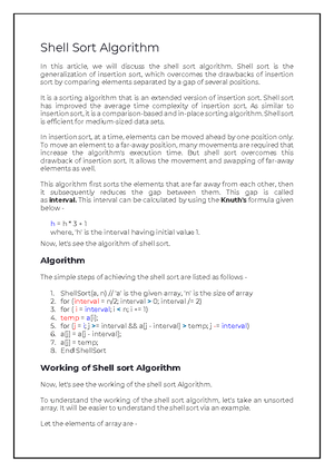design and analysis algorithm - 1 Sorting Algorithm - Insertion sort ...