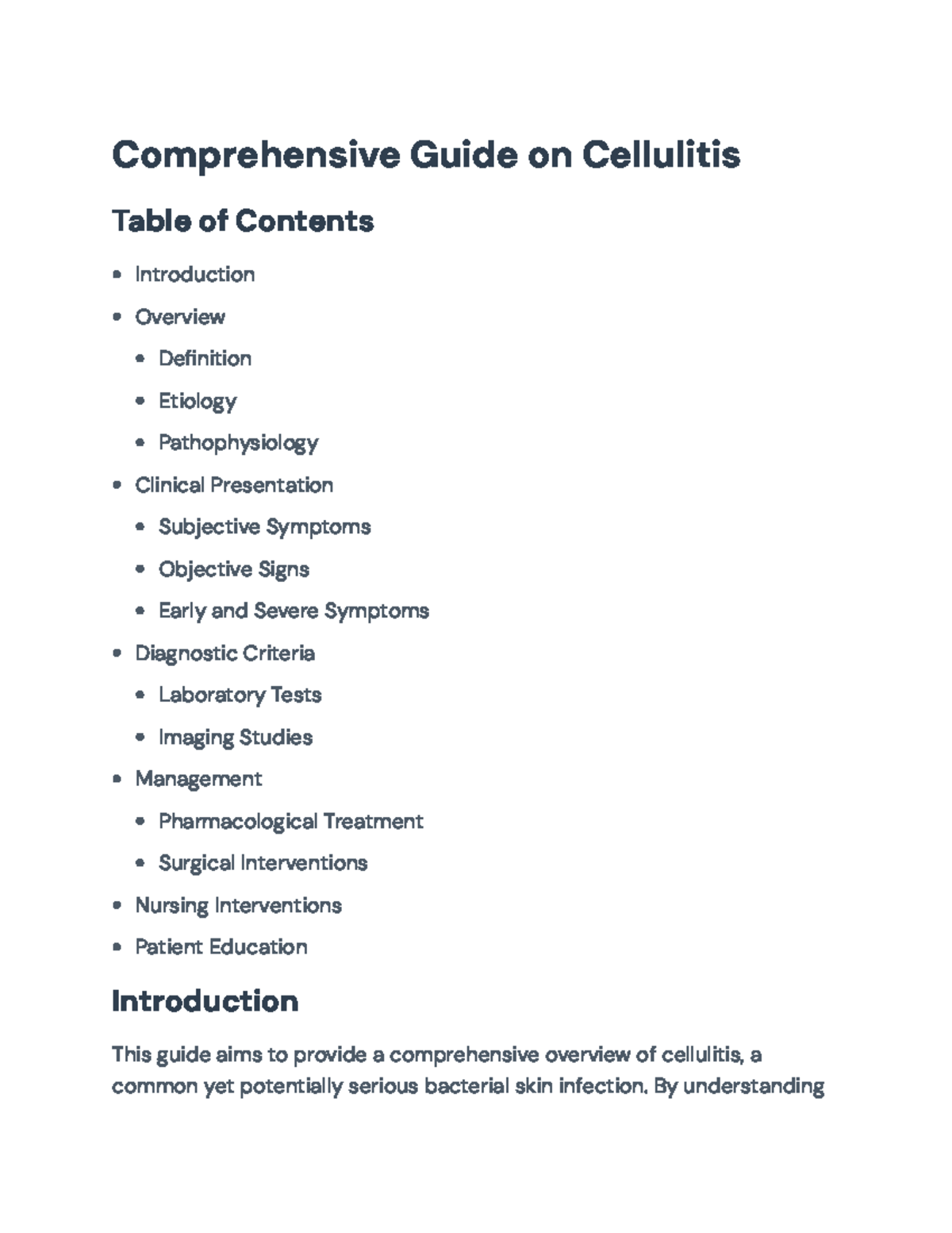 Cellulitis Management Guide: Symptoms, Diagnosis, and Treatments - Studocu