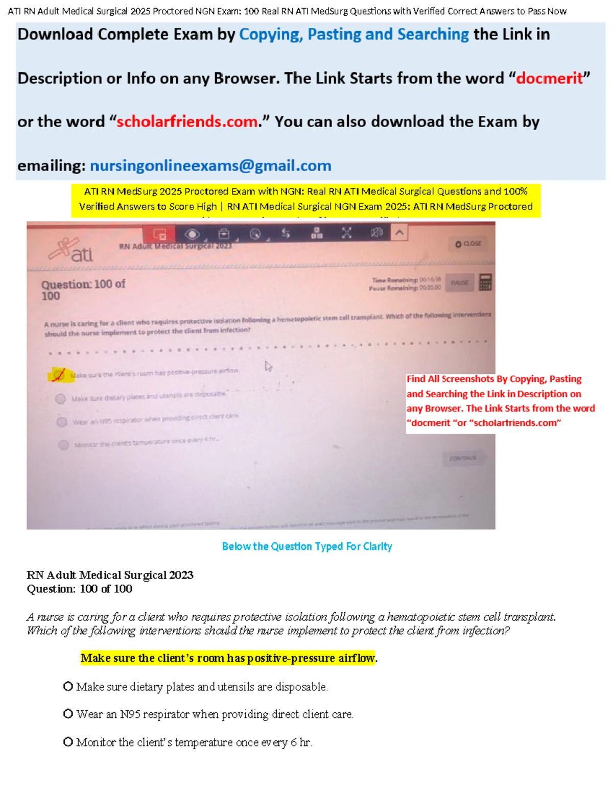 Fast-Track Your Pass: RN ATI MedSurg 2025 Proctored NGN Exam with 100 ...