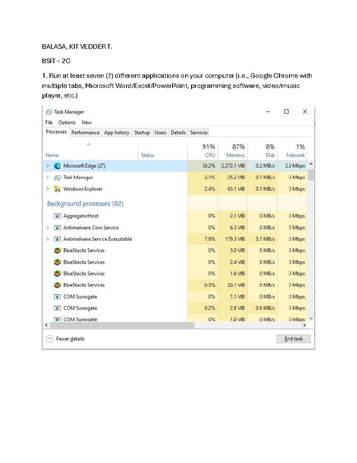 03Lab Exercise: Analyzing OS Processes & Threads - BSIT 2C - Studocu