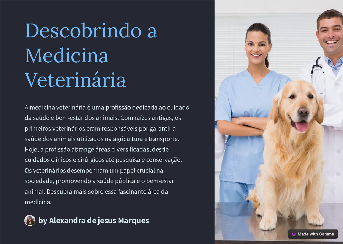 Medicina Veterinária: Introdução e Preparação para a Profissão - Studocu
