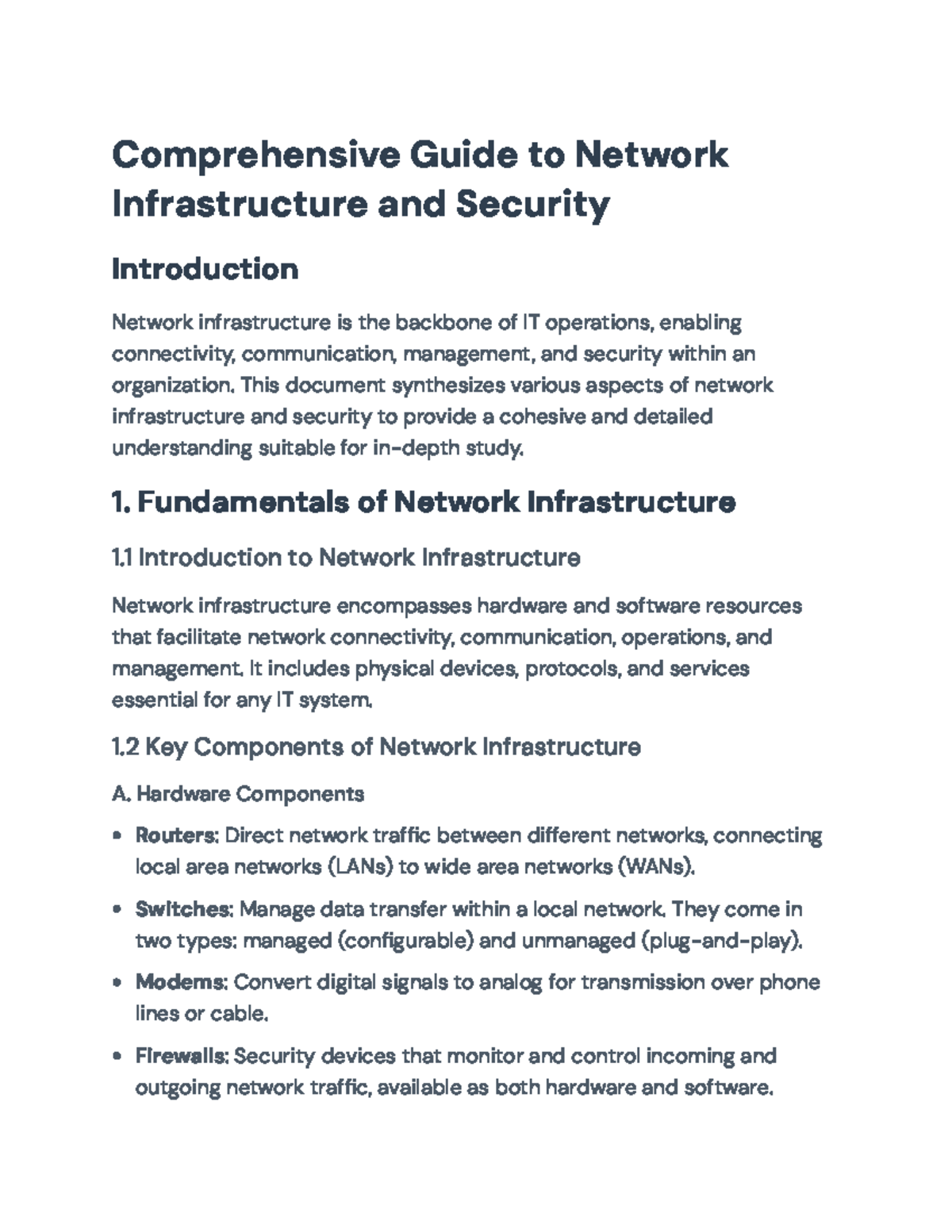 Comprehensive Guide to Network Infrastructure and Security Overview ...