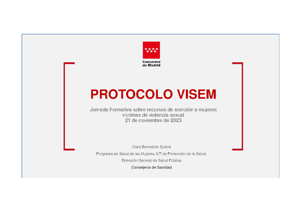 Protocolo VISEM: Apuntes sobre Atención a Mujeres Víctimas de Violencia ...
