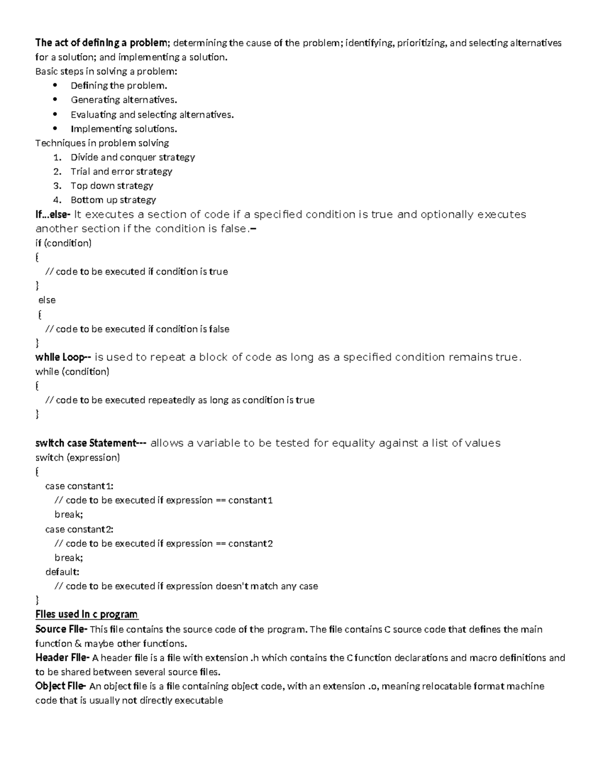 Comp 228 Problem Solving Techniques and Program Development Notes - Studocu