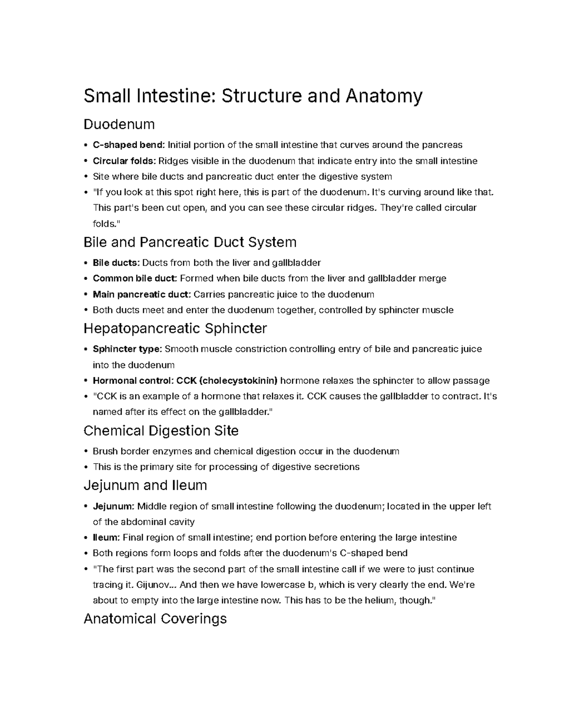 Small Intestine & Large Intestine Anatomy: Lab Notes (BIOL 101) - Studocu