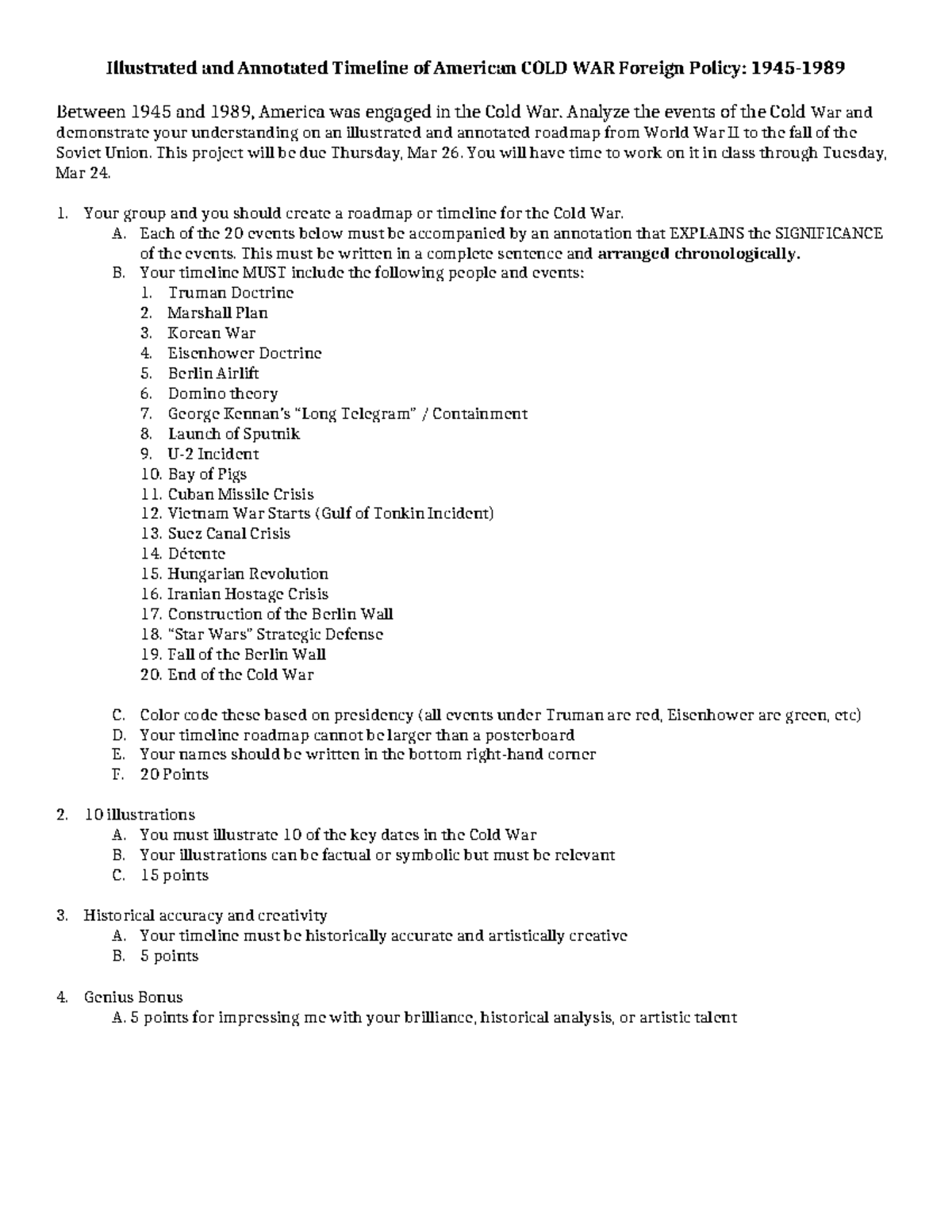 8.7e Cold War Annotated Timeline Project: Key Events (1945-1989) - Studocu