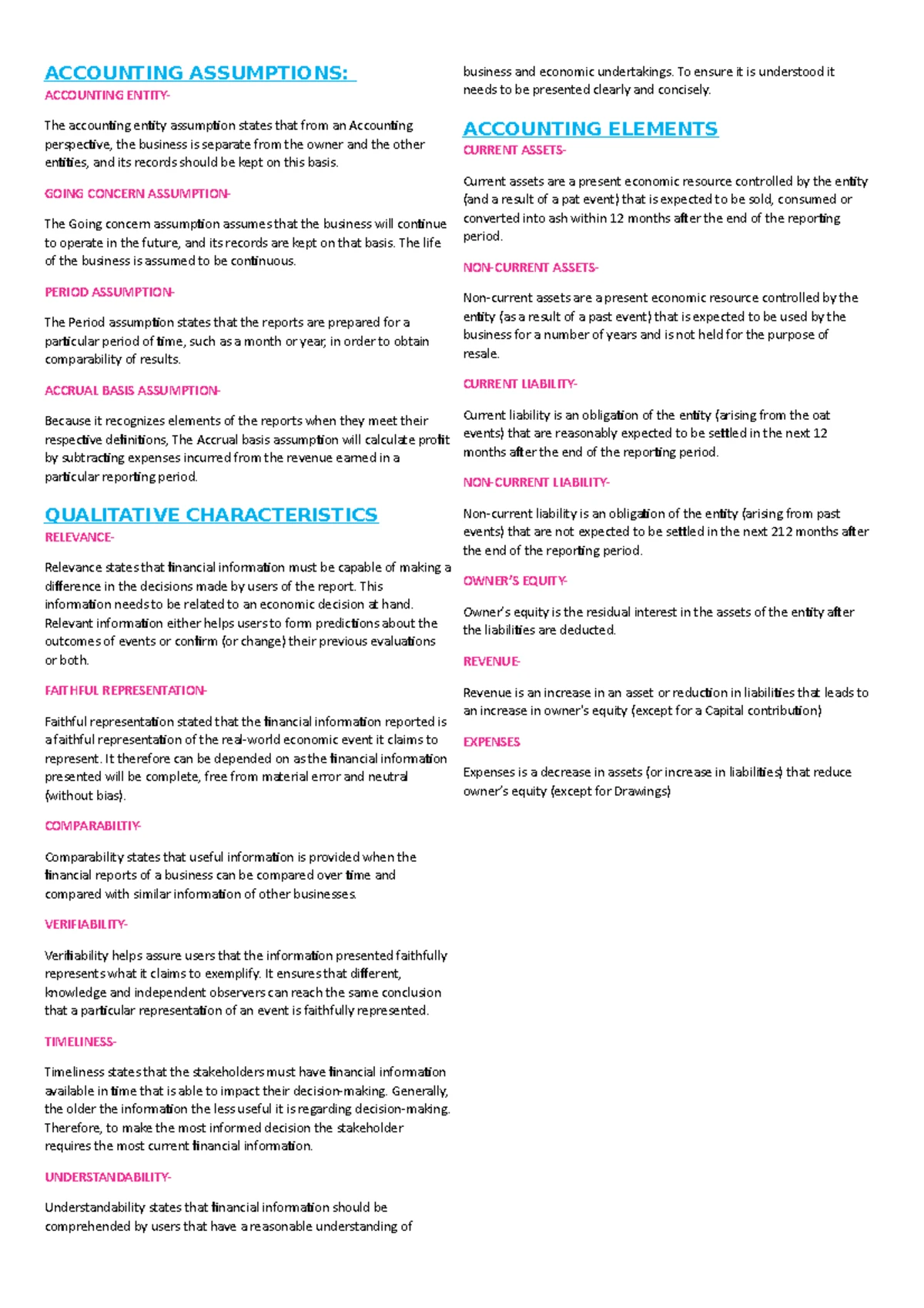 VCAA Study Design Colour Coded: Accounting Units 3 & 4 Overview - Studocu