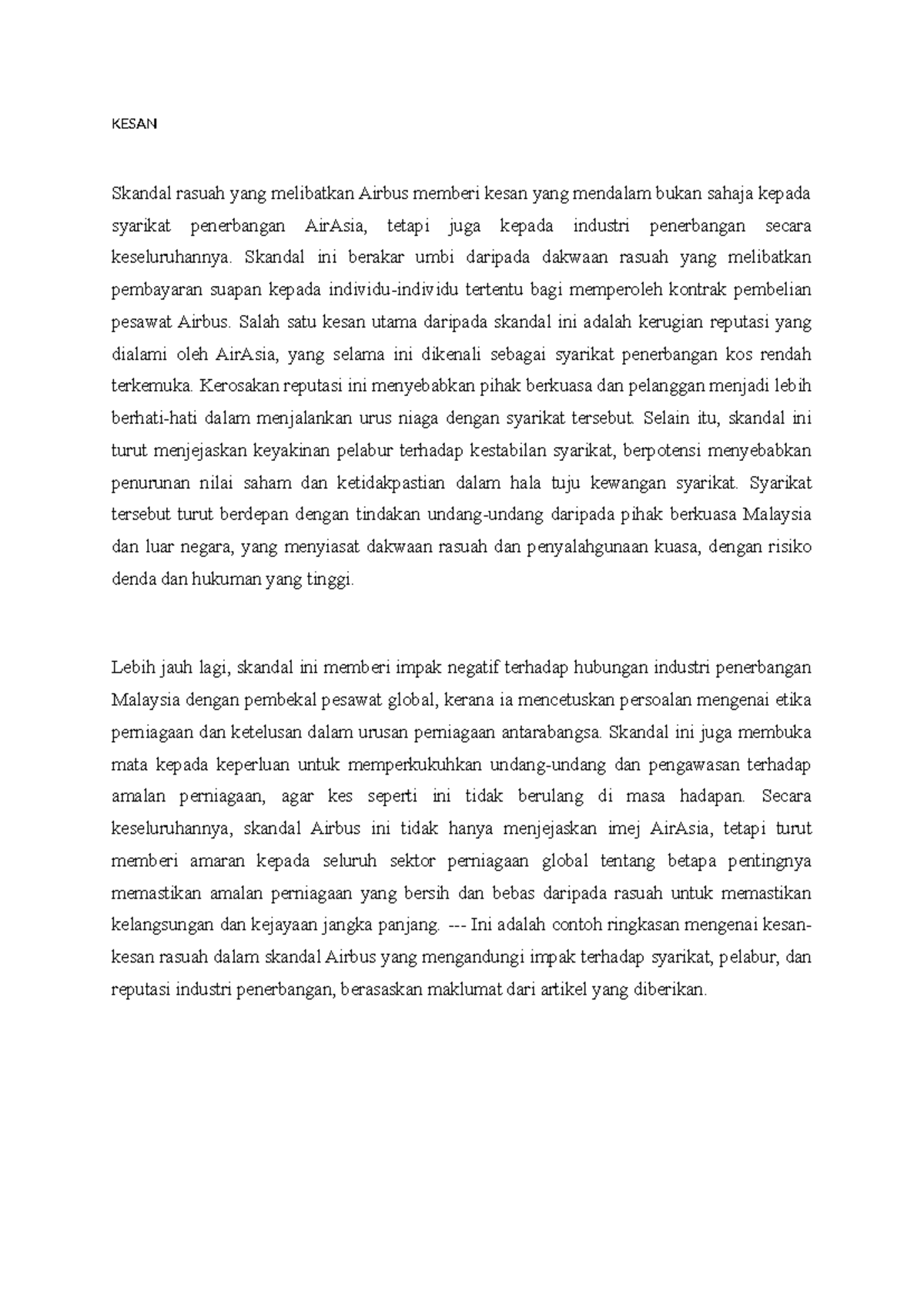 Kesan Skandal Rasuah Airbus terhadap AirAsia dan Industri Penerbangan ...
