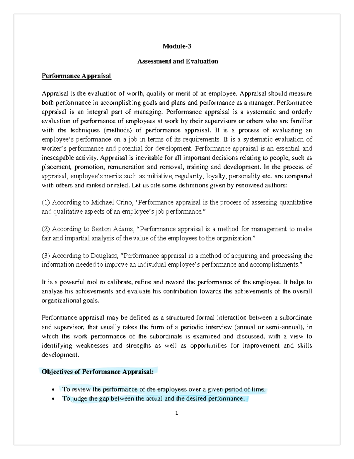 Performance Appraisal Techniques: A Comprehensive Guide (PM-3) - Studocu