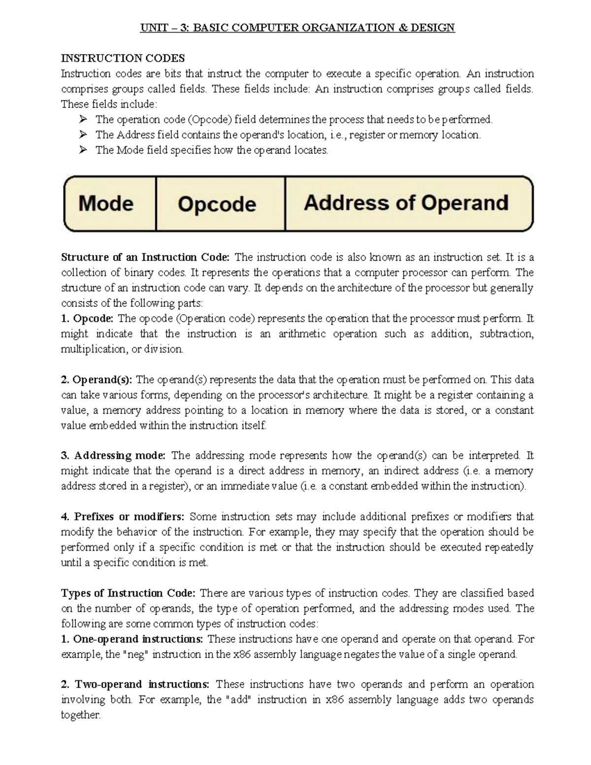 COA UNIT 2: Differences Between Computer Architecture & Organization ...