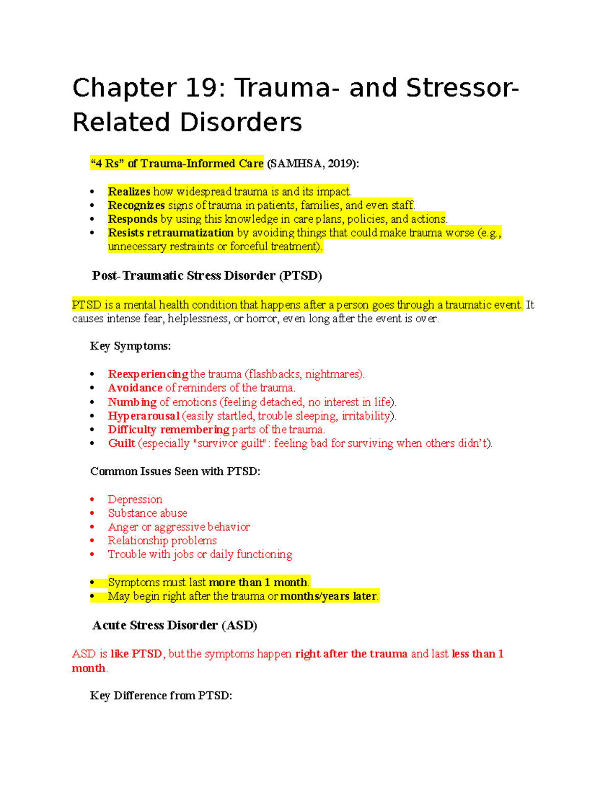 Chapter 19 Trauma- and Stressor-Related Disorders - Chapter 19: Trauma ...