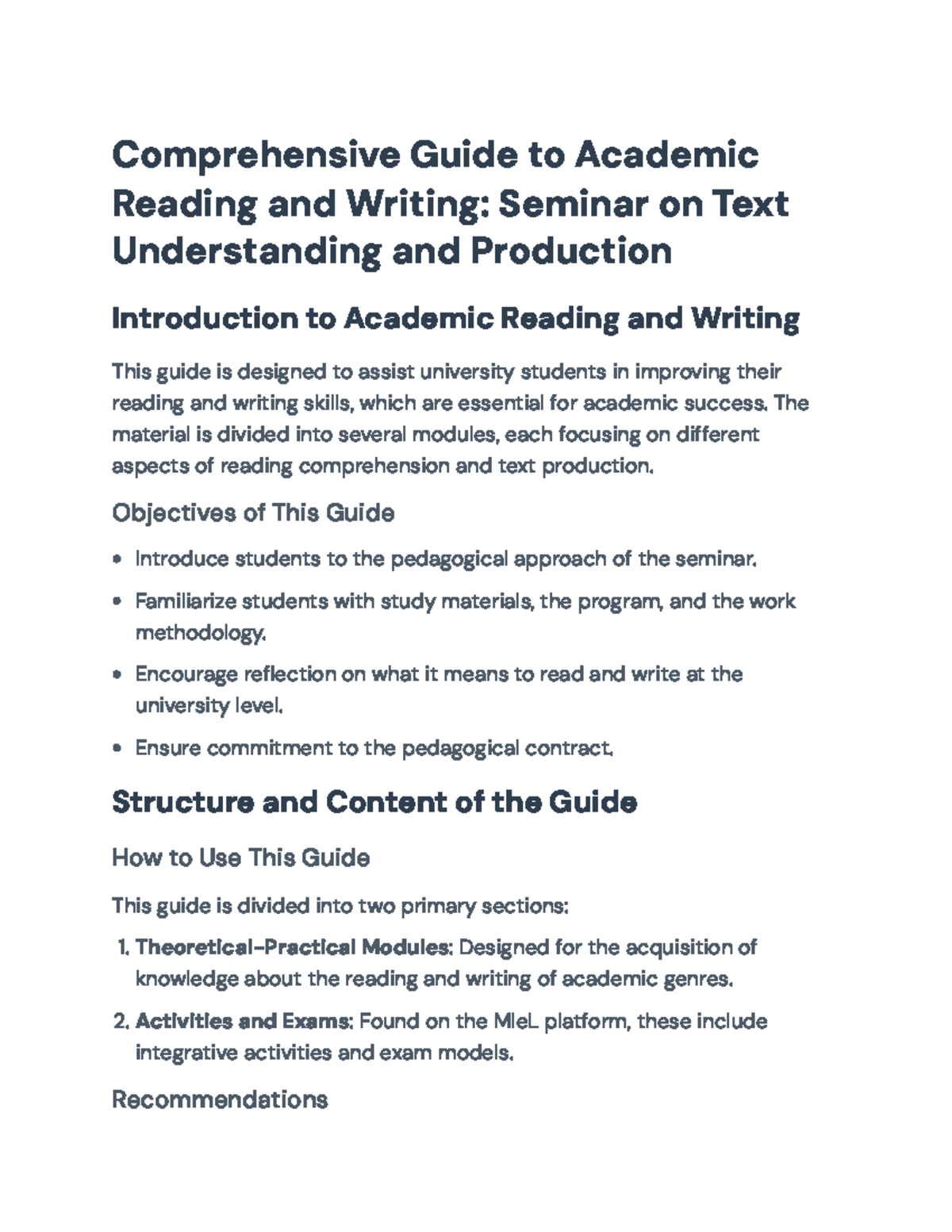 Comprehensive Academic Reading and Writing Skills Guide (Seminar) - Studocu