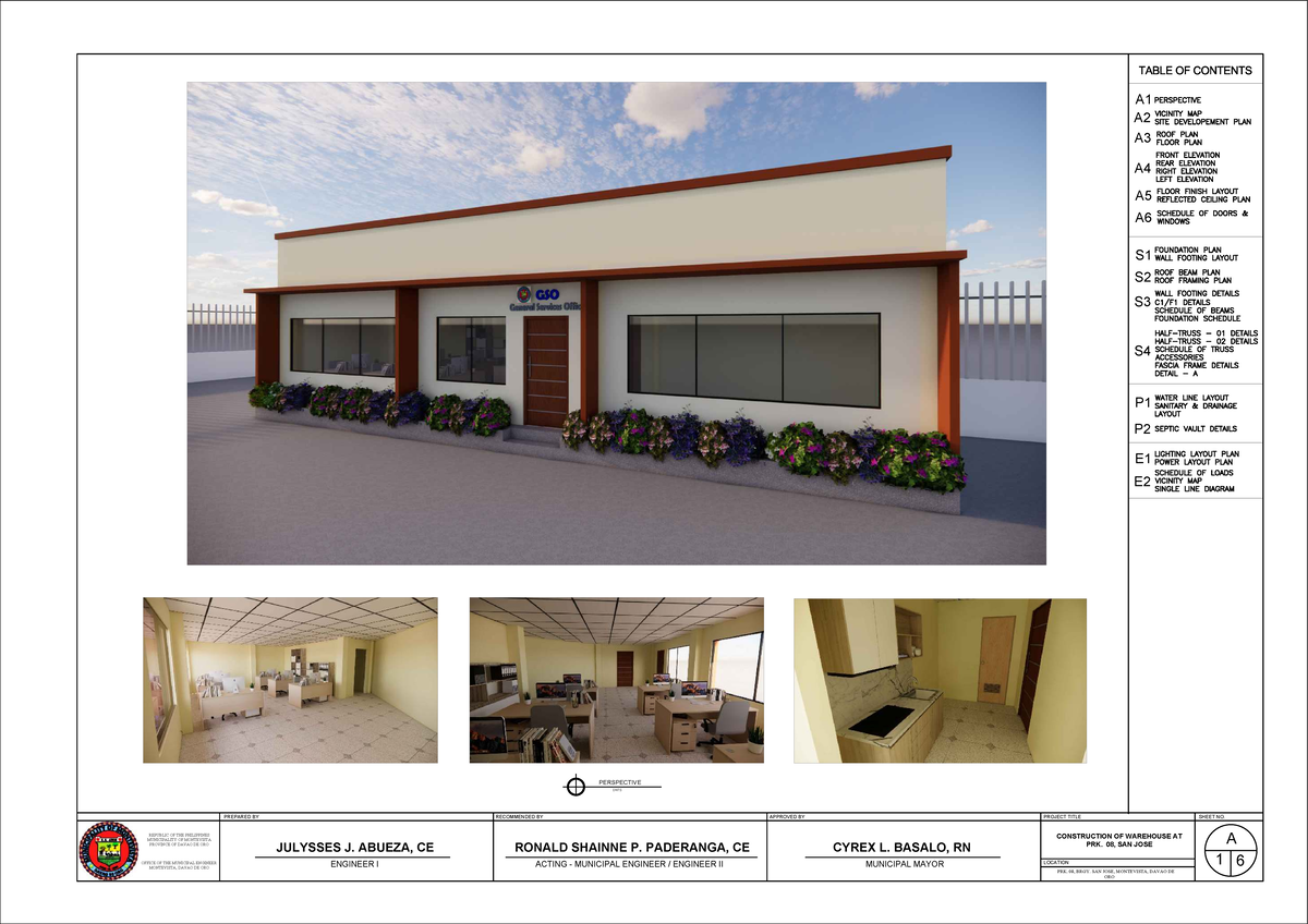 GSO Building Plan: Construction of Warehouse at PRK. 08, San Jose - Studocu