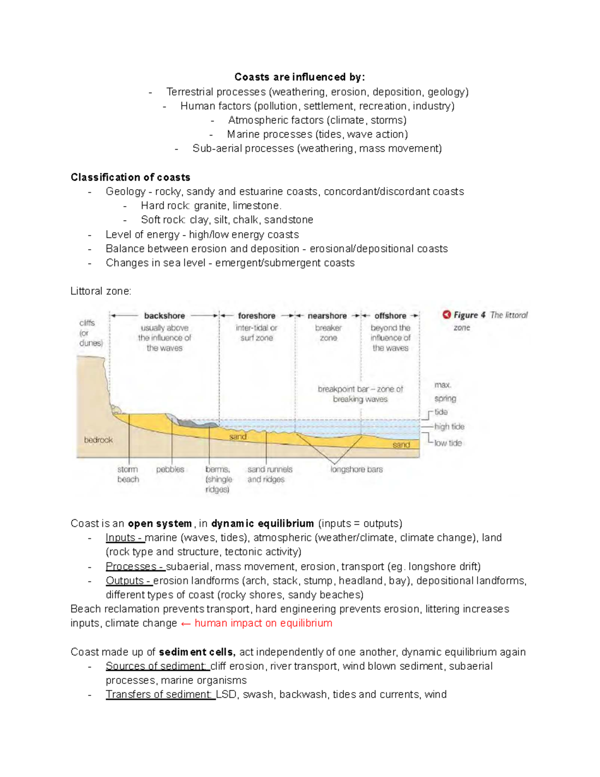 Coastal Processes and Human Impact: Theme 2 Coasts Analysis - Studocu