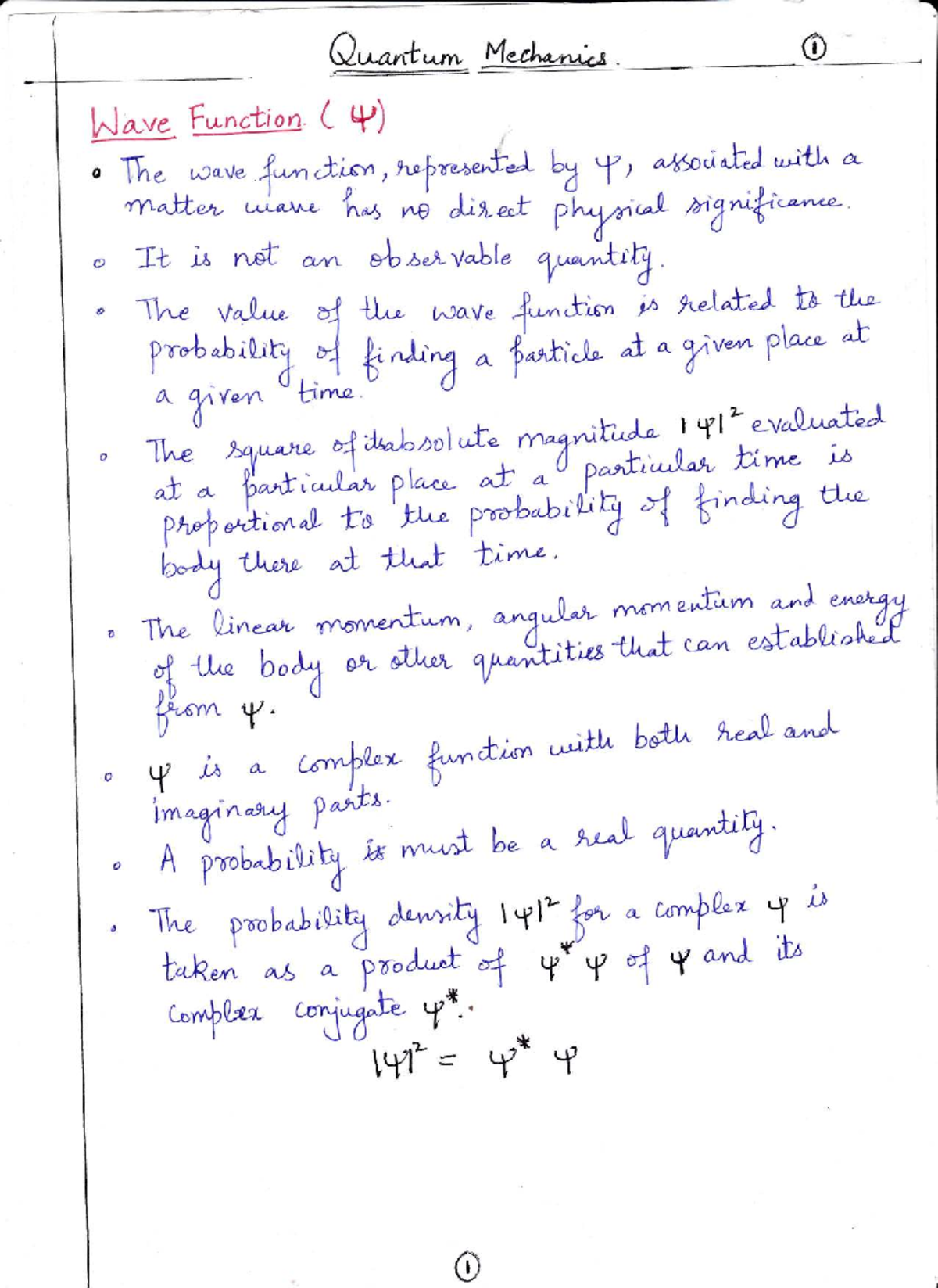 Quantum Mechanics Class Notes (QM 101) - Studocu