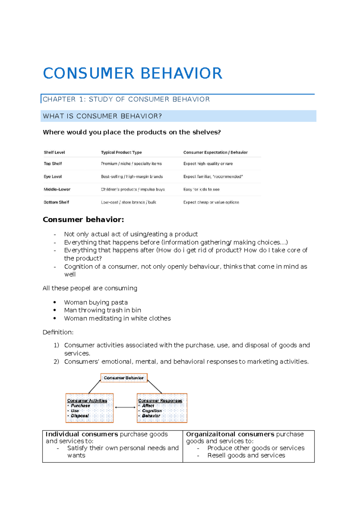 Consumer Behavior CH 1: Understanding Consumer Actions and Responses ...