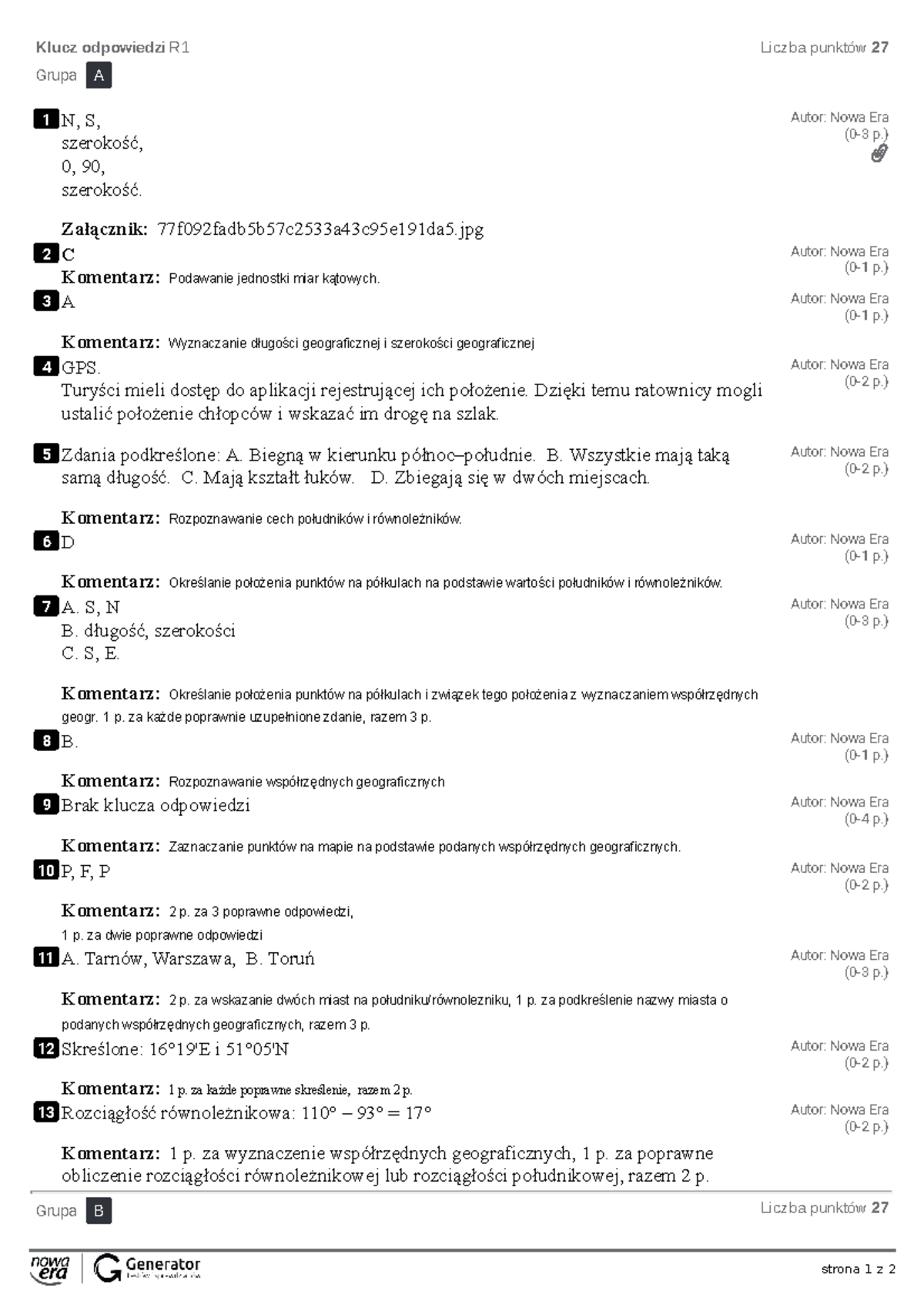 Odpowiedzi Sprawdzian 1 Grawitacja Zamor www.studocu.com