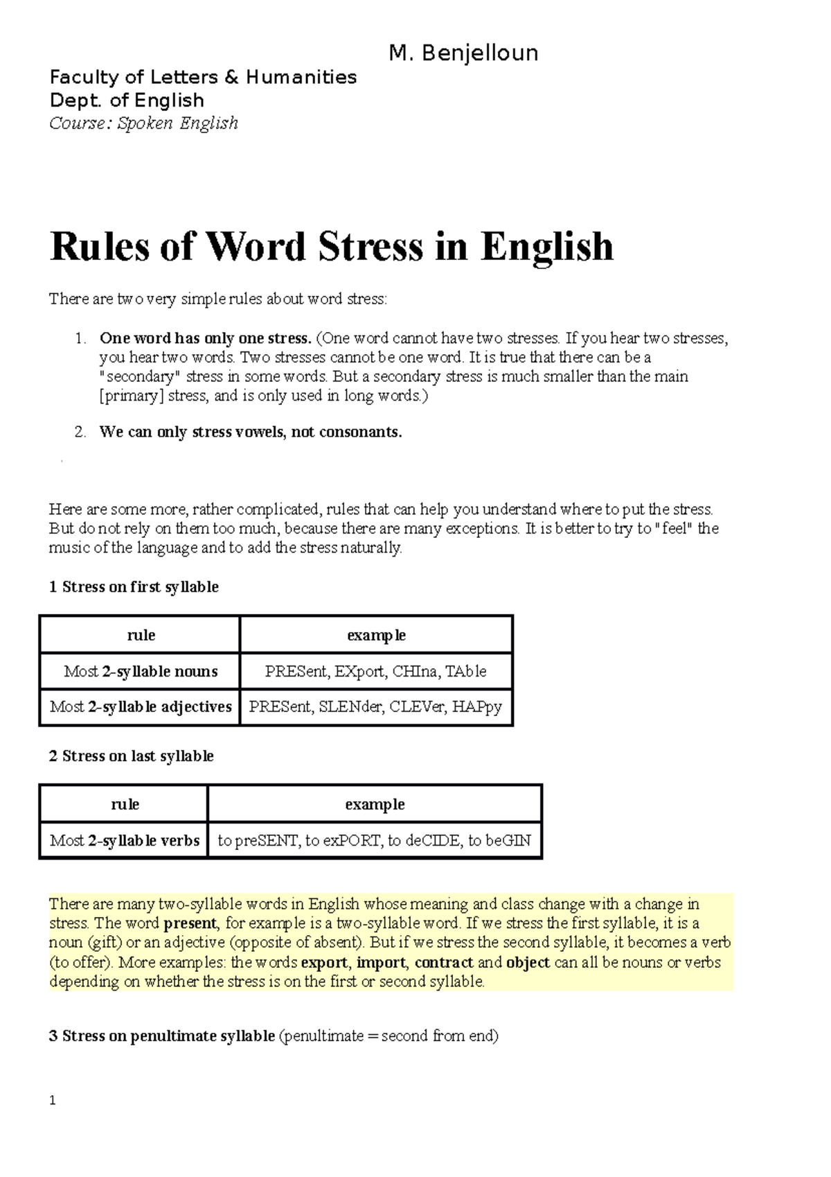 Stress phonology - 