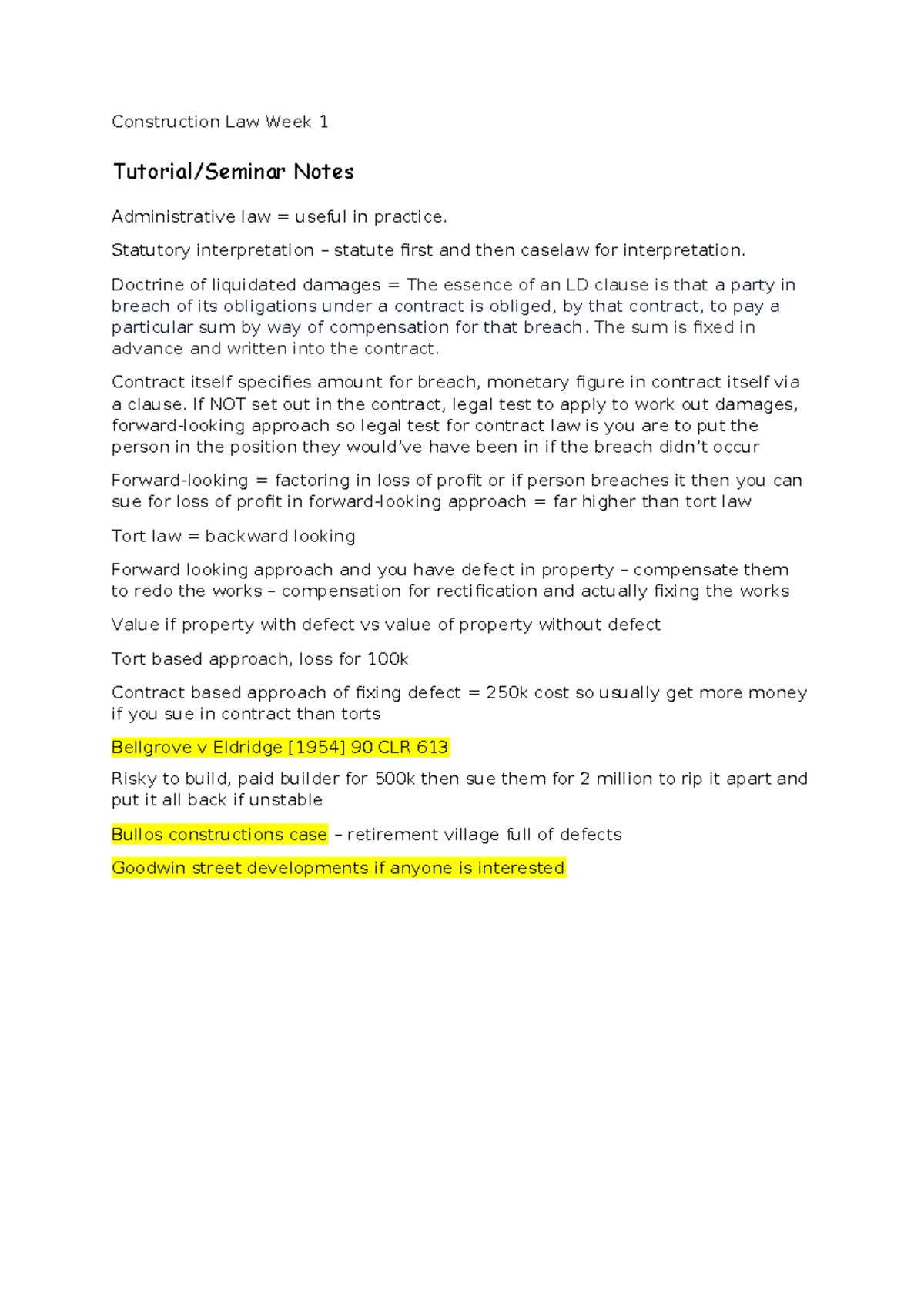 Construction Law Week 1 - Statutory interpretation – statute first and ...