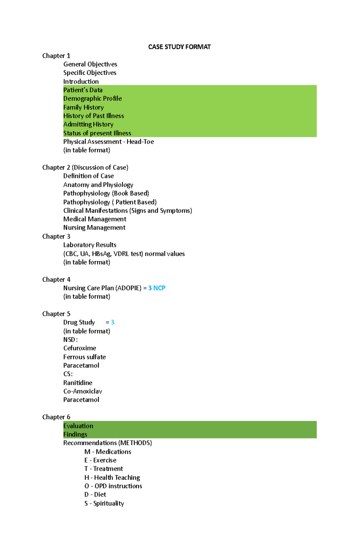 Case Presentation Format for Clinical Duty: Comprehensive Guide - Studocu