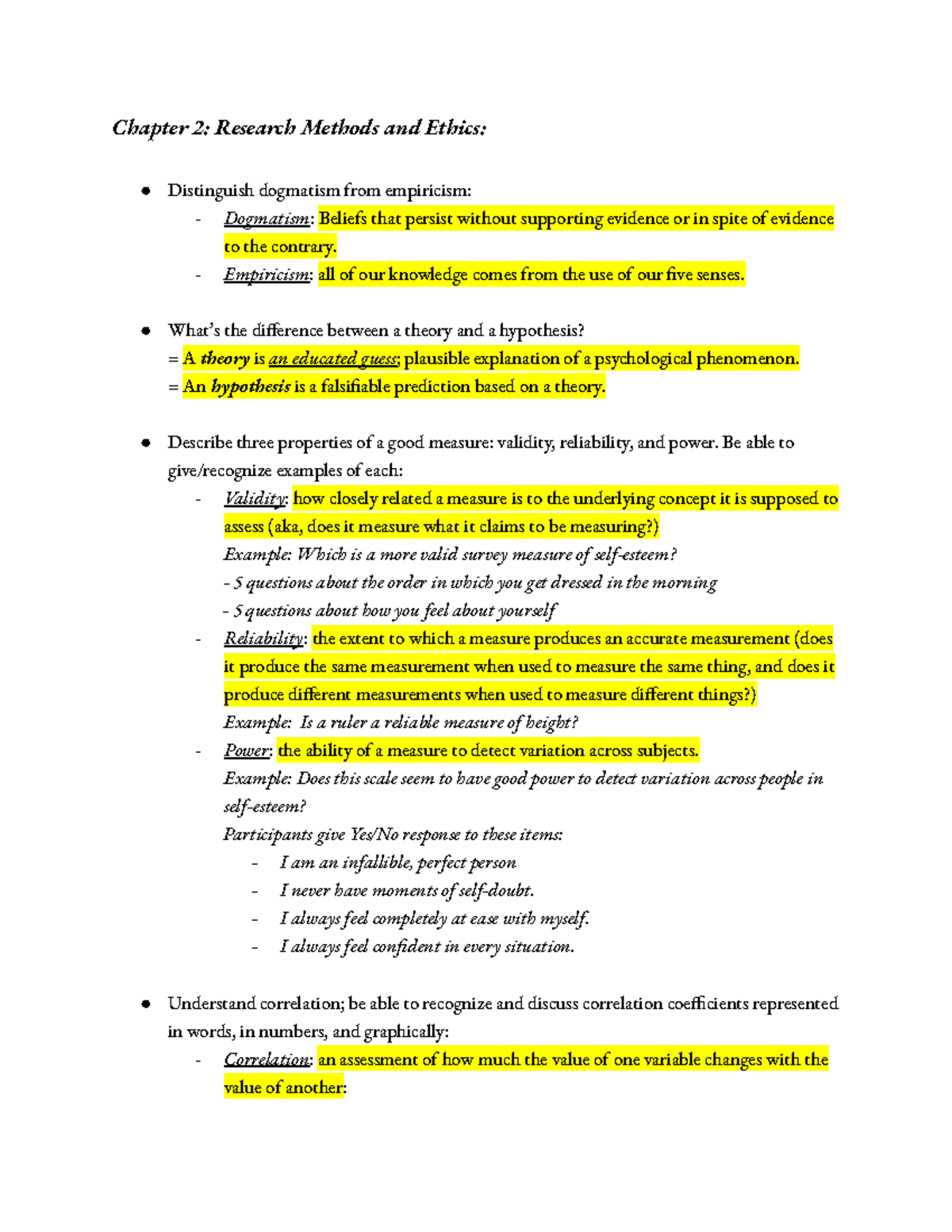 Research Methods & Ethics in Psychology - PSYCH 100 Study Guide - Studocu