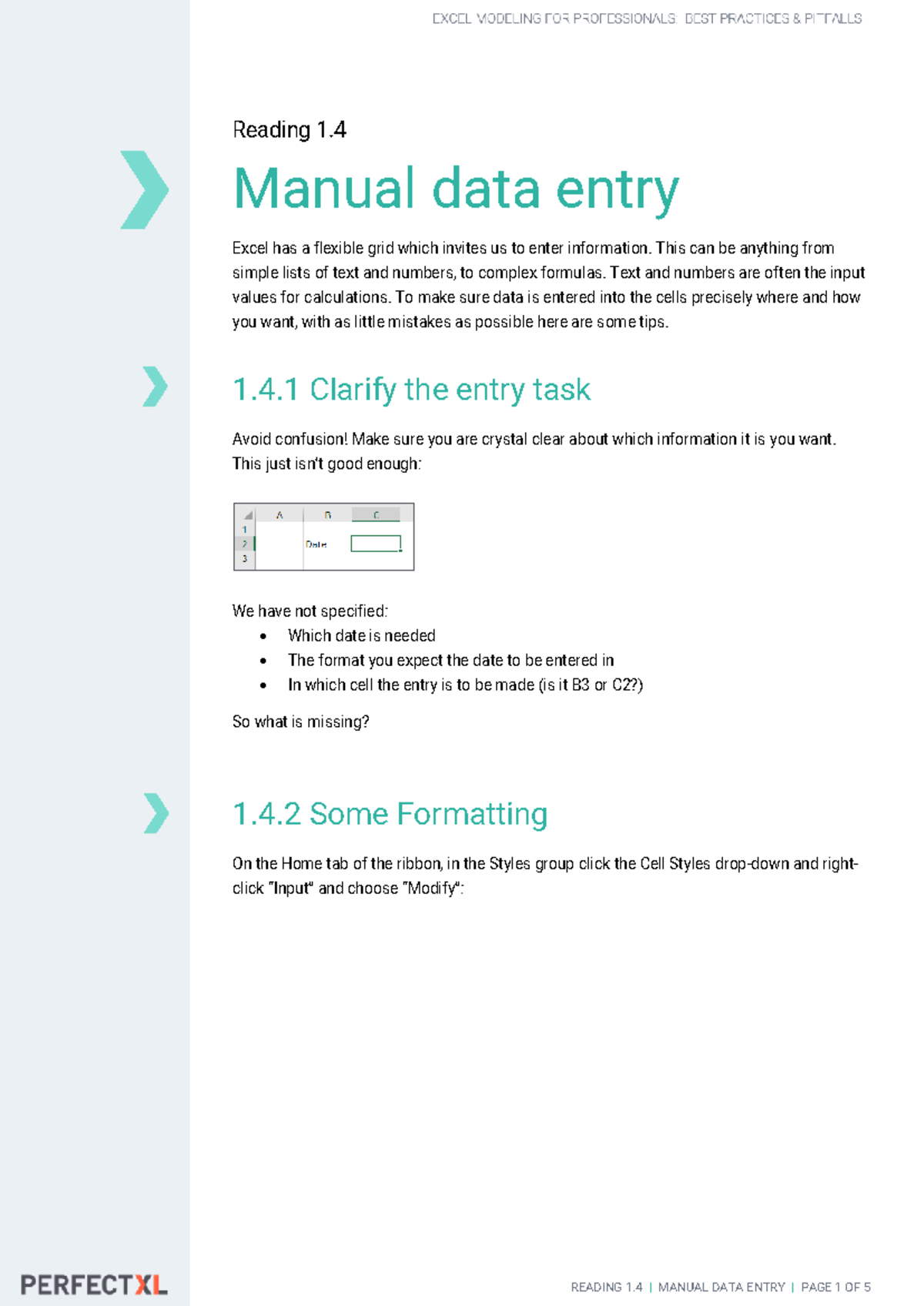 1.4 Manual Data Entry Tips for Excel Users - Studocu