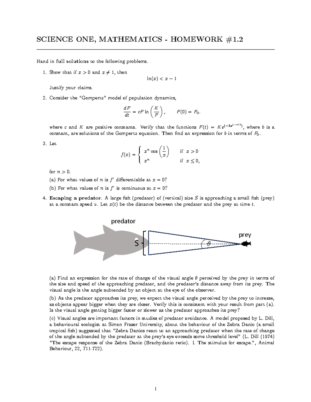 SCIENCE ONE: MATHEMATICS HW1 Solutions and Analysis - Studocu