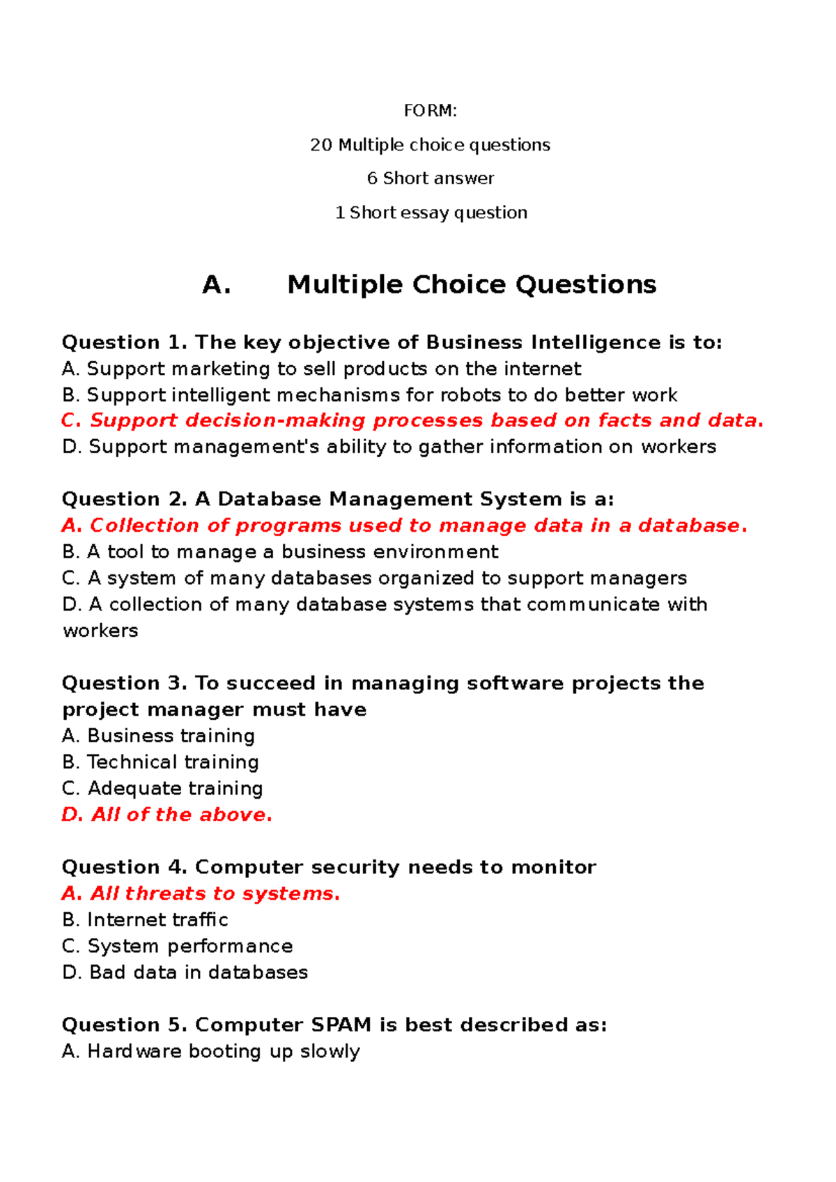 Final Exam Study Guide for CMU-IS 100: AIS Overview - Studocu