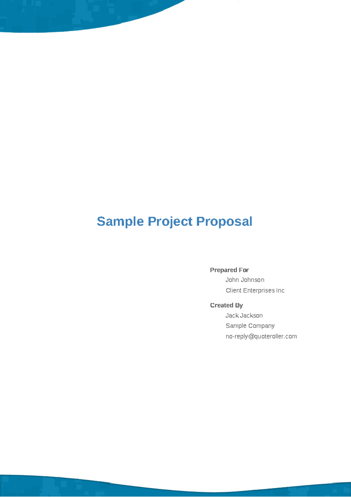 Sample Project Proposal - Prepared For John Johnson Client Enterprises ...