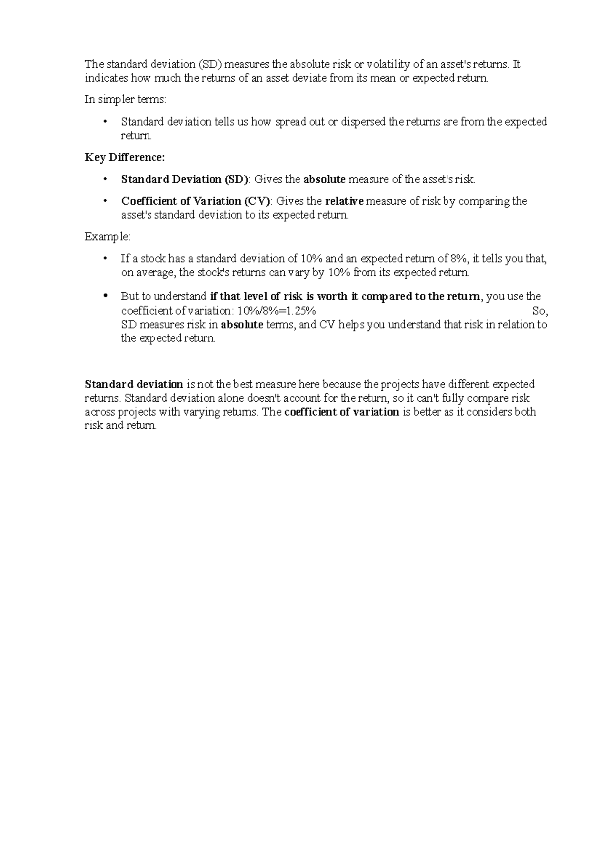 SD & CV - ffkfmk;mak - The standard deviation (SD) measures the ...