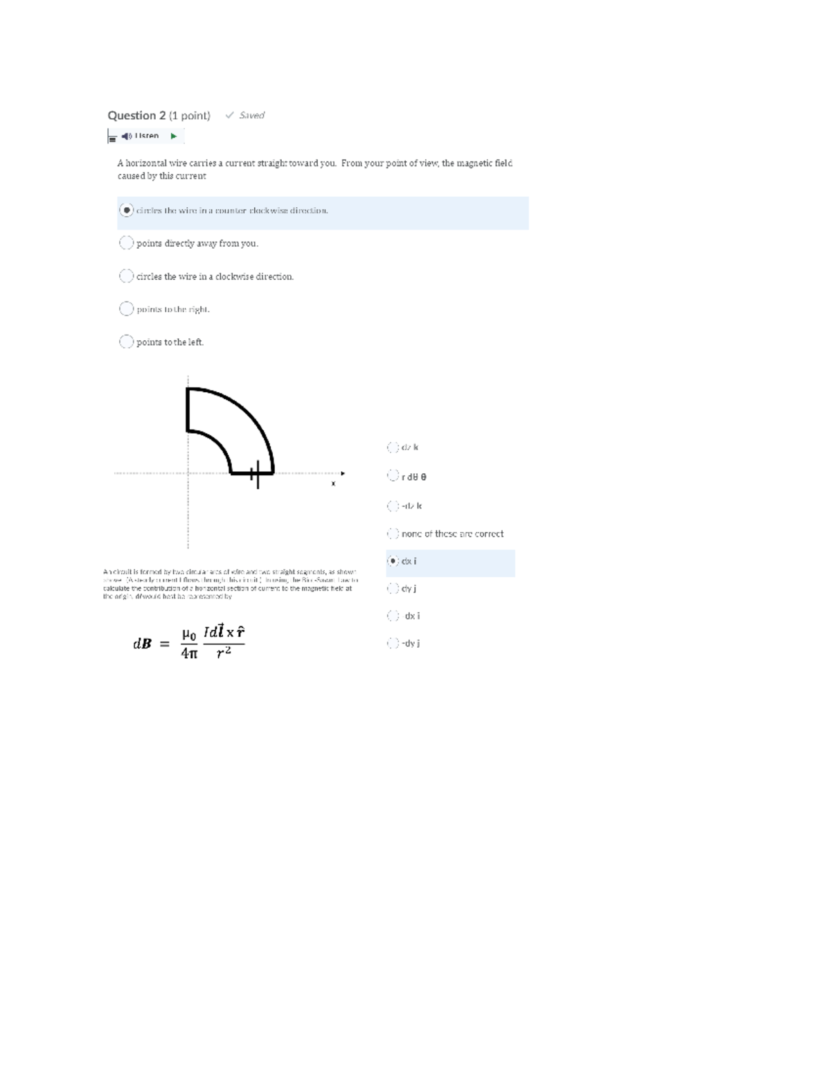Physics 2 Exam 4 practice test - Question 2 (1 point) Saved A) Listen A ...