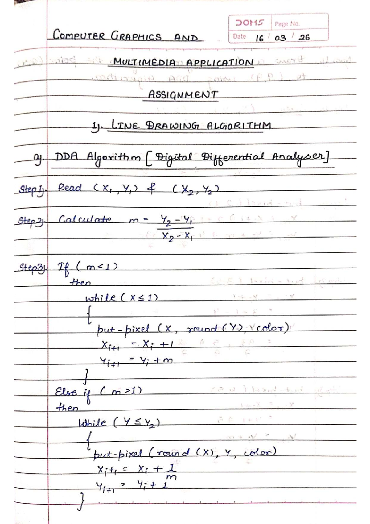 Computer Graphics Assignment - Application of Drawing Algorithms - Studocu