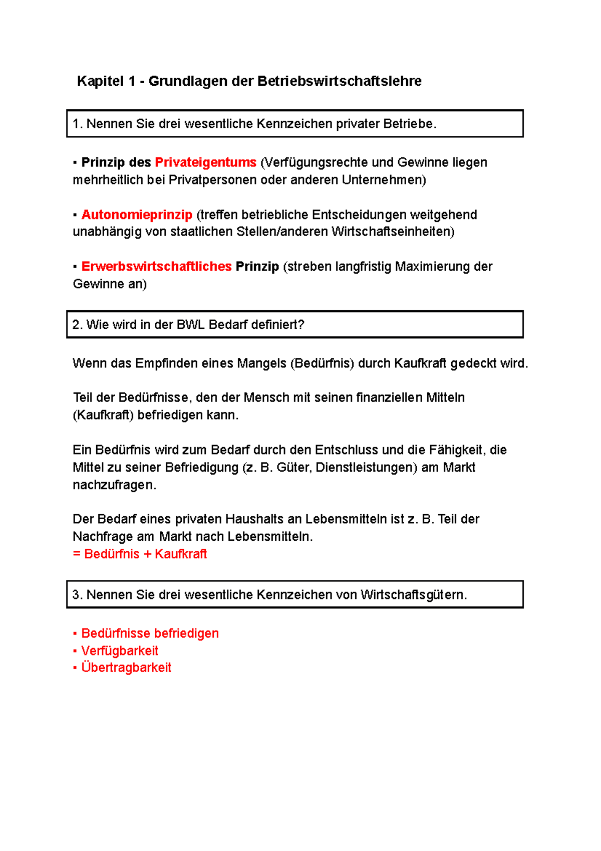 BWL Zusammenfassung: Grundlagen der Betriebswirtschaftslehre - Studocu