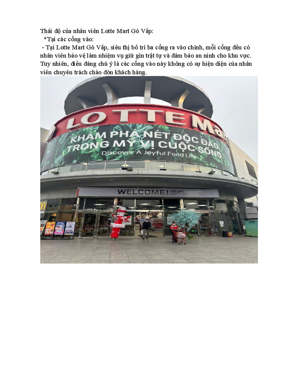 Tiu lun v Thi  Nhn vin ti Lotte Mart G Vp - Studocu